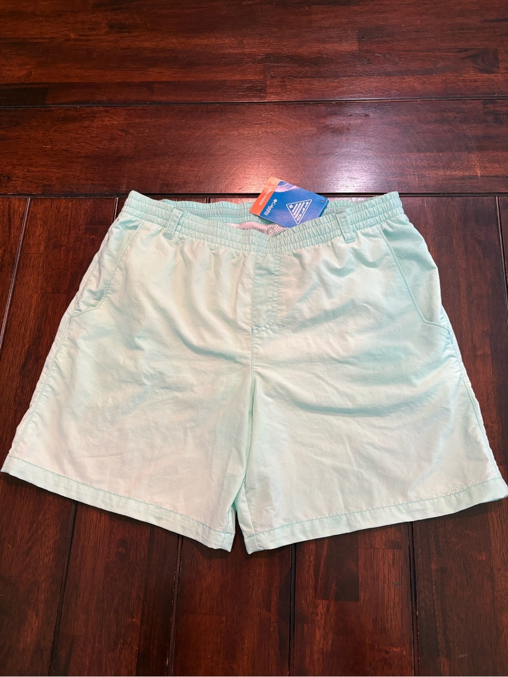 Columbia Mint Green PFG Omni-Shade Shorts/Swimsuit, Youth XL